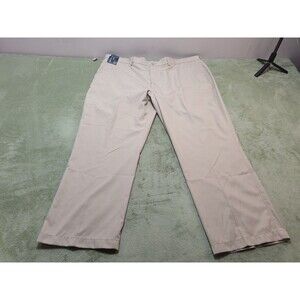 NWT Roundtree & Yorke Performance Men’s Pants Big Man 50x30 Khaki Tan Flat Front